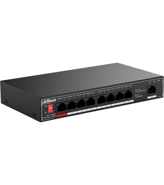 Коммутатор Dahua DH-SF1009P, 9×100 Мбит/с, неуправляемый