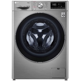 Стиральная машина LG F4V5RYP2T серебристая, загрузка фронтальная 10 кг, 1400 об/мин, класс B