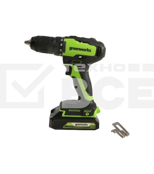 Дрель-шуруповерт Greenworks 3704007UA, Аккумуляторная, 24В