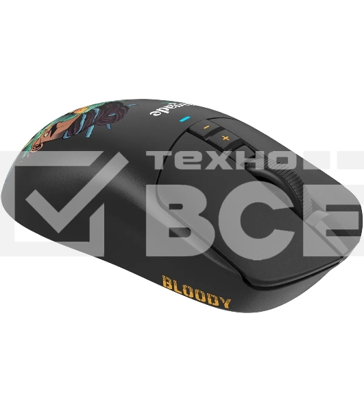Мышь беспроводная/проводная A4Tech Bloody R72 Ultra Duo черный/рисунок, 20000 dpi, радиоканал, USB, кнопки - 7