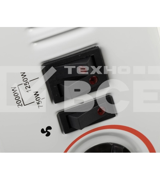 Конвектор Centek CT-6124 белый, 750/1250/2000 Вт, 20 м2, механический термостат