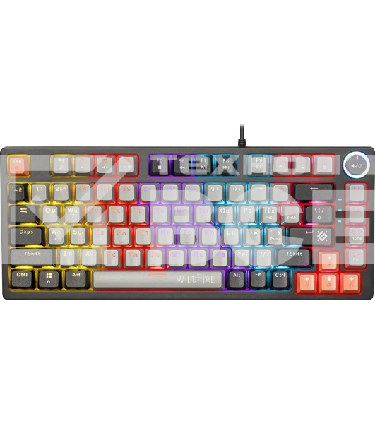 Механическая клавиатура Defender Wildfire GK-213 RU,сер/чер,82кн,TNT розов,1.5м_1