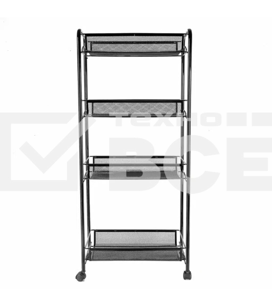 Этажерка ЗМИ Ладья 24К черный, на колесиках Э342Ч