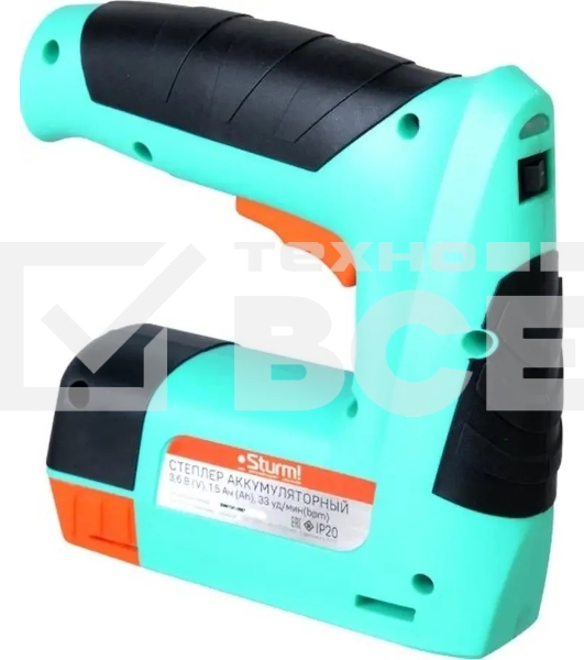 Степлер аккумуляторный Sturm! CET1201 скобы тип 53: 11.4мм 4-10мм гвозди тип 47: 14мм