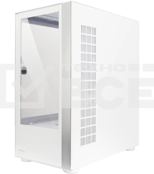 Компьютерный корпус Ginzzu GL770 FAN 12MW6 RGb*4 USB3.0 CRC10 белый