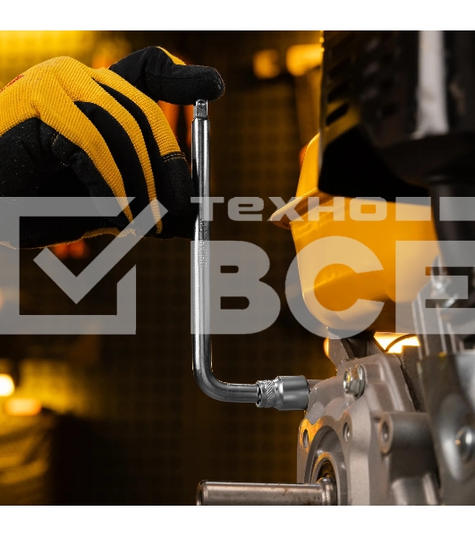 Вороток Г-образный Denzel 150x40 мм, квадрат 1/4