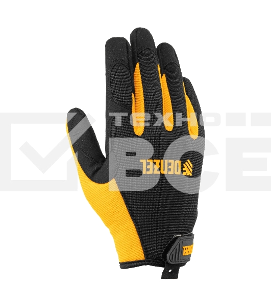 Перчатки универсальные Denzel на липучке, размер 9