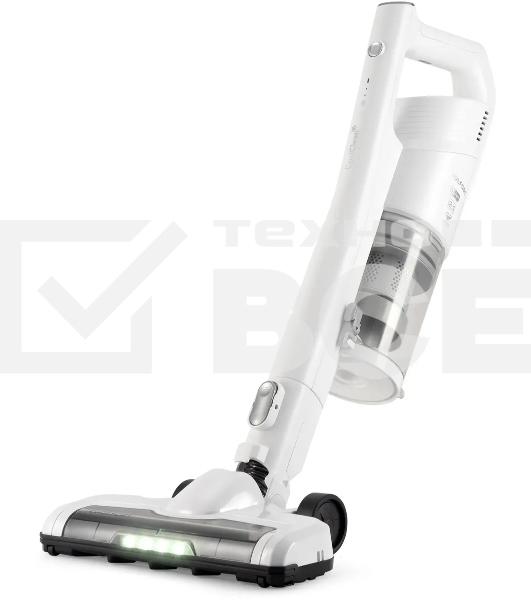 Пылесос вертикальный Coolfort CF-3004 белый, питание от аккумулятора, 150 Вт, уборка сухая/влажная, пылесборник 0,5 л, работа от АКБ max 30 мин.