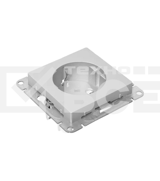 Механизм розетки EKF UP1-SOA-111 16А, с заземлением, со шторками, алюминий Эпика