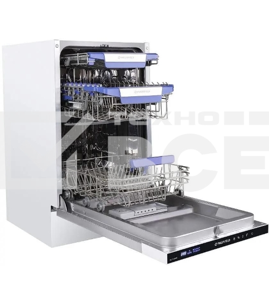 Встраиваемая посудомоечная машина Maunfeld MLP-08IMR, белый/черный, 44.5 см, 10 компл., 47 дБ, класс A++