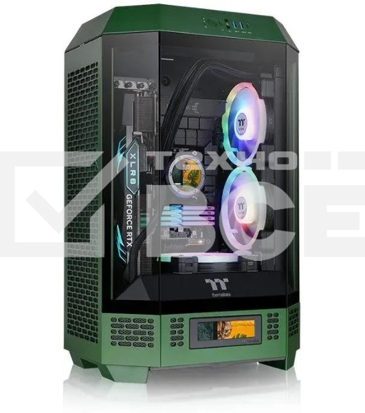 Компьютерный корпус Thermaltake The Tower 300 Racing Green зеленый без БП miniITX 8x120mm 6x140mm 2xUSB3.0 audio bott PSU