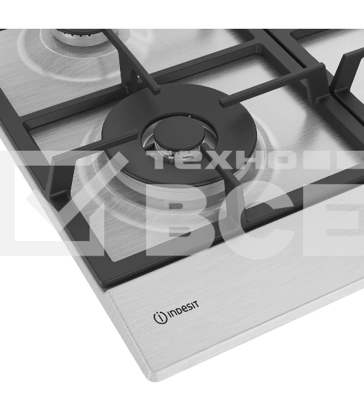 Газовая варочная панель Indesit THPM 642 W/IX/I, нержавеющая сталь