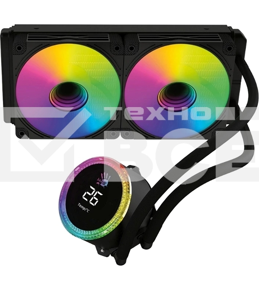 Система водяного охлаждения Bloody BD-LC240ARGB2 ARGB Soc-AM5/AM4/1200/1700/1851 белый 4-pin 22-35dB Al+Cu LCD 260W 1100gr Ret (BD-LC240ARGB2-WH)