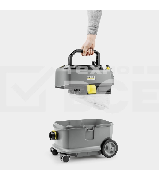 Пылесос Karcher T 10/1 Adv серый/черный, 500 Вт, уборка сухая, пылесборник мешок/контейнер, 10 л