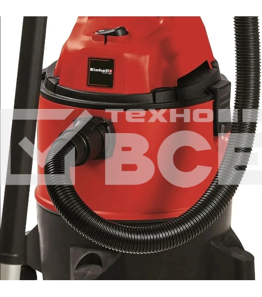 Строительный пылесос Einhell TC-VC 1825 (2342430) красный, 1250 Вт, уборка сухая/влажная, пылесборник мешок/контейнер, 25 л