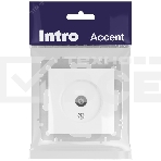 Розетка Intro Accent 6-301-01М TV одиночная IP20 СУ белый матовый Б0063603, фото2