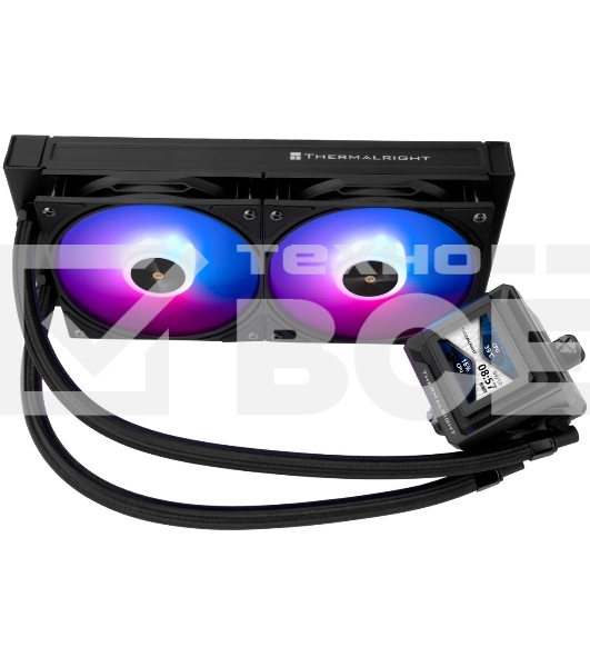 Водяное охлаждение для процессора Thermalright Frozen Warframe SE 240 ARGB Black (240mm, LED temp., Black, ARGB/ Fans: 2x120mm, 70.84CFM, 29.8dBA, 2000RPM/ Pump height 59mm, Rad thickness 27mm/ S: 1851, 1700, 1200, 115X, AM5, AM4)