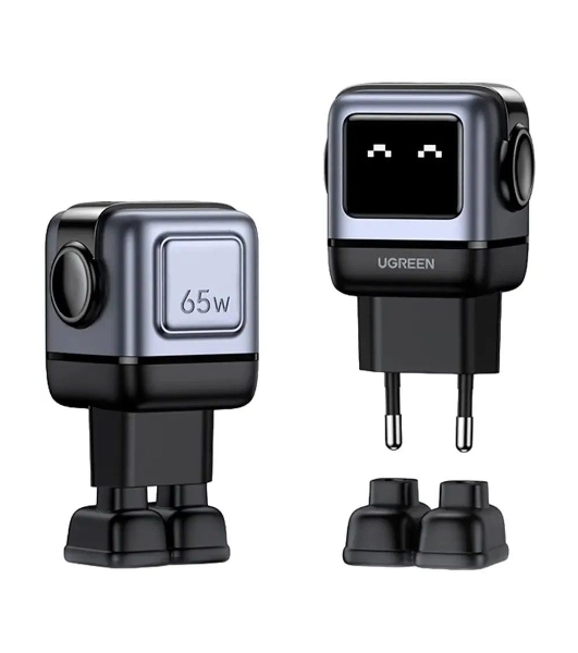 Сетевое зарядное устройство Nexode Robot 65Вт 2xUSB-C, 1xUSB-A, GaN Gray (25685B)