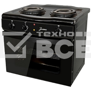 Плита электрическая Злата 231Т черный, конфорок 2 шт, духовка 25 л, 43 см x 47 см x 50 см