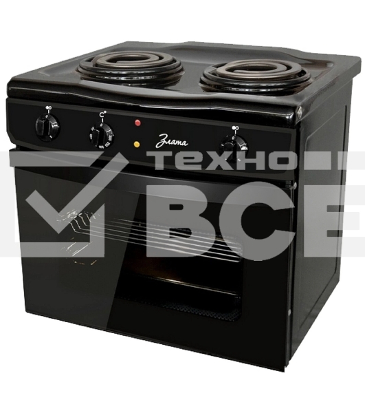 Плита электрическая Злата 231Т черный, конфорок 2 шт, духовка 25 л, 43 см x 47 см x 50 см