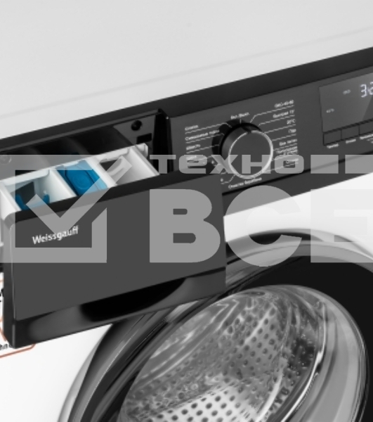 Стиральная машина Weissgauff WM 45106 Steam белая, загрузка фронтальная 6кг, 1000 об/мин., класс: A+