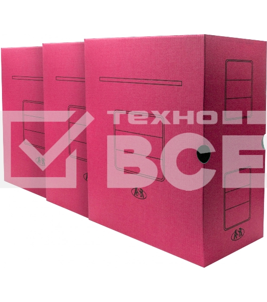 Короб архивный Silwerhof 1914769 микрогофрокартон корешок 150мм, красный (упаковка: 3шт)