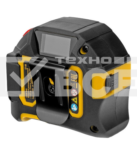 Лазерный дальномер с рулеткой Denzel LT-40, 5м x 19 мм, дальномер 40м, автомат. фиксация