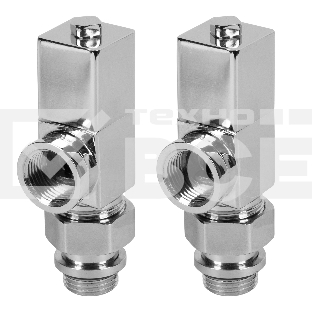Набор дизайн-вентилей, CUBE, осевой (хром) 1/2