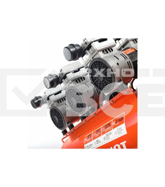 Компрессор Patriot поршневой безмасляный WO 100-440, 440 л/мин, 8 бар, 2500 Вт, 100 л, быстросъем и 