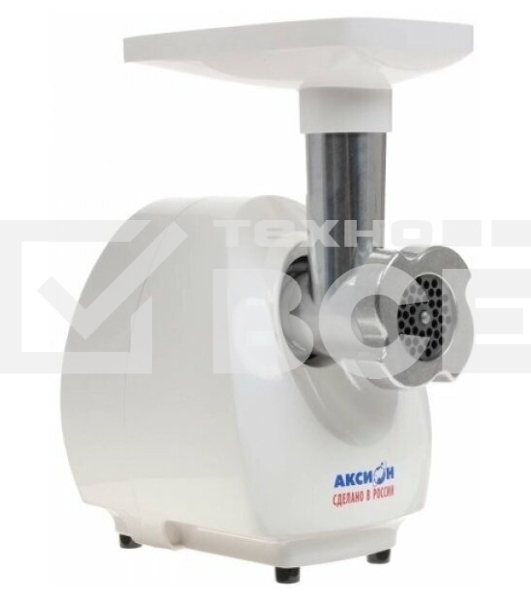 Мясорубка электрическая Аксион М25.03 белый, 1500 Вт, 1.7 кг/мин, защита от перегрузки, насадки - 5