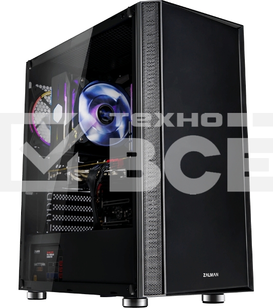 Компьютерный корпус ZALMAN R2 (3xUSB, 2xAudio, 20мм FAN, прозрачная стенка-закаленное стекло, ATX, без БП)