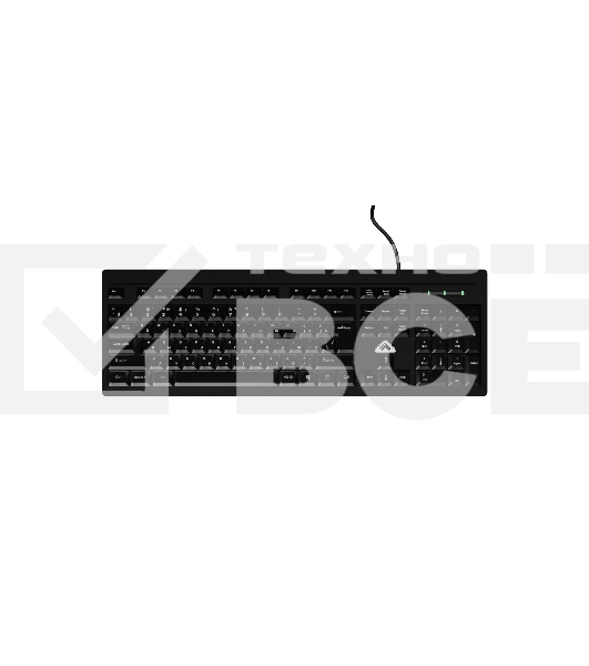 Клавиатура проводная БЕШТАУ КЛ104РУ 104 клавиши, USB, 1,8м, Цвет русской/латинской раскладки (Белый/Белый) лазерная гравировка, черный МИНПРОМТОРГ (МПТ)