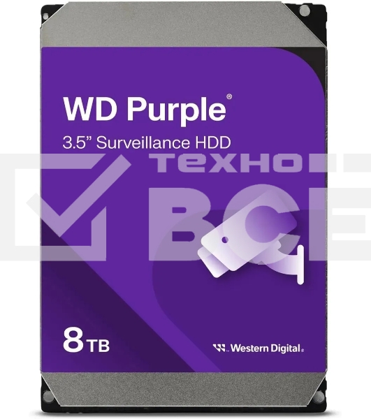 Жесткий диск Western Digital  8TB Purple (WD85PURZ) {Serial ATA III, 5640- rpm, 256Mb, 3.5
