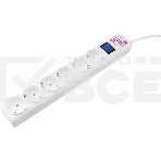 Сетевой фильтр PowerCube Фильтр-удлинитель (SPG(5+1)-16B-5M) 6 розеток, 5м,16А/3,5кВт, белый, фото 1