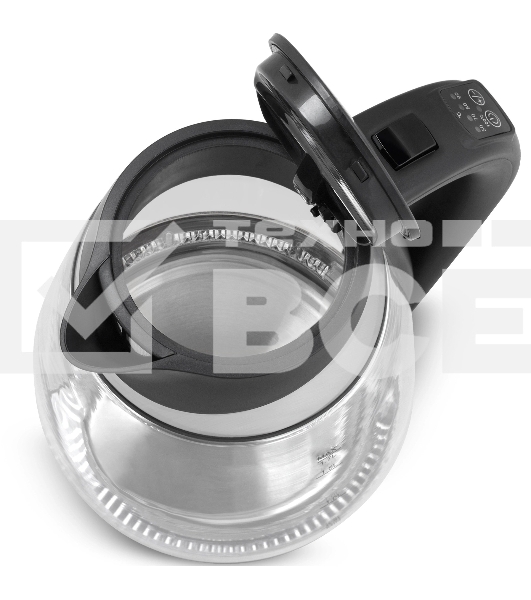 Чайник электрический Vitek VT-1177 1.7л. 2200Вт серебристый/черный корпус: стекло/металл/пластик