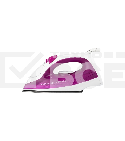 Утюг HOMESTAR HS-4007 1800 Вт, пар, спрей, самоочистка, тефлоновая подошва, белый/фиолетовый