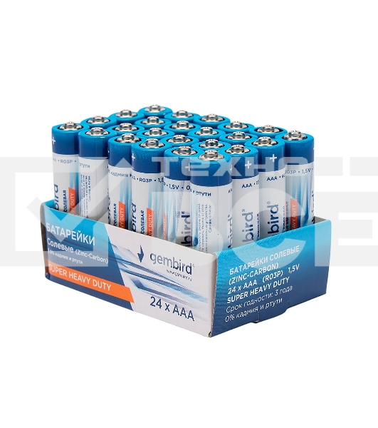 Батарейки солевые Gembird GB-R03P-24B, тип AAA, 24шт, коробка