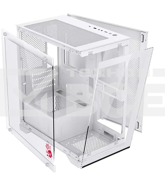 Компьютерный корпус Bloody BD-CC103F белый без БП mATX 7x120mm 1xUSB2.0 1xUSB3.0 audio bott PSU