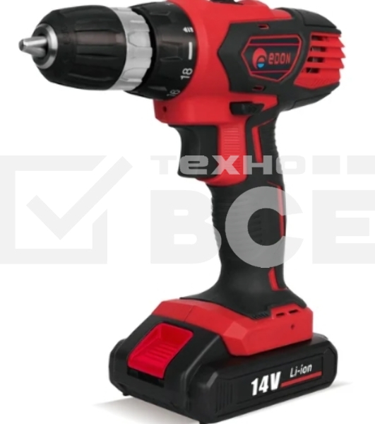 Дрель-шуруповерт аккумуляторная Edon AD-14C, 20В, 2 АКБ, Кейс