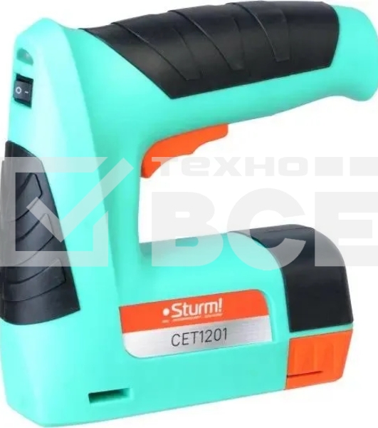 Степлер аккумуляторный Sturm! CET1201 скобы тип 53: 11.4мм 4-10мм гвозди тип 47: 14мм