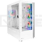 Компьютерный корпус Ginzzu GL770 FAN 12MW6 RGb*4 USB3.0 CRC10 белый, фото 1