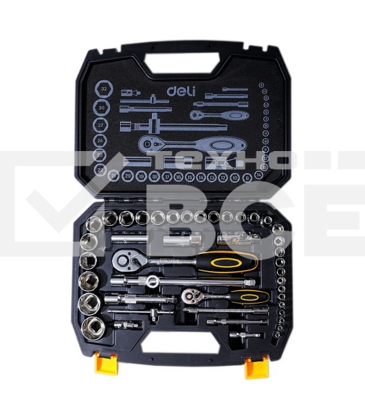 Набор торцевых головок и ключей 44 предмета Deli DL1044 1/2