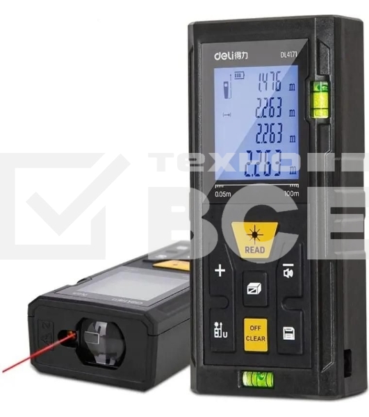 Лазерный дальномер Deli DL4171 (Диапазон измерения 0,05~100м, точность измерения: ±3мм)
