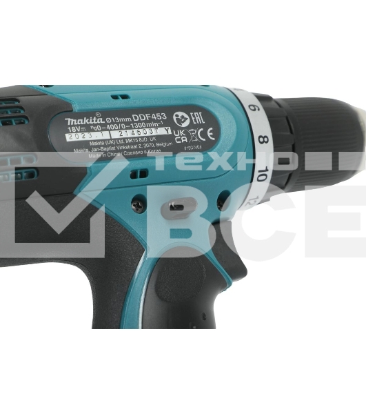 Дрель-шуруповерт аккумуляторная Makita DDF453RFE, Аккумуляторная, 18В, 2 АКБ, Кейс