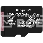 Флеш карта microSDHC 32GB microSDXC Class10 Kingston <SDCS2/32GBSP> Class10 UHS-I Canvas Select up to 100MB/s, фото 1