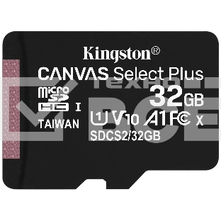 Флеш карта microSDHC 32GB microSDXC Class10 Kingston <SDCS2/32GBSP> Class10 UHS-I Canvas Select up to 100MB/s