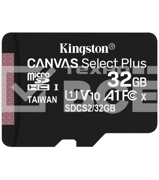Флеш карта microSDHC 32GB microSDXC Class10 Kingston <SDCS2/32GBSP> Class10 UHS-I Canvas Select up to 100MB/s