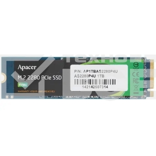 Накопитель SSD Apacer AS2280P4U, 1Tb, M.2 2280, PCIe 3.0 x4, NVMe, R/W 3500/3000