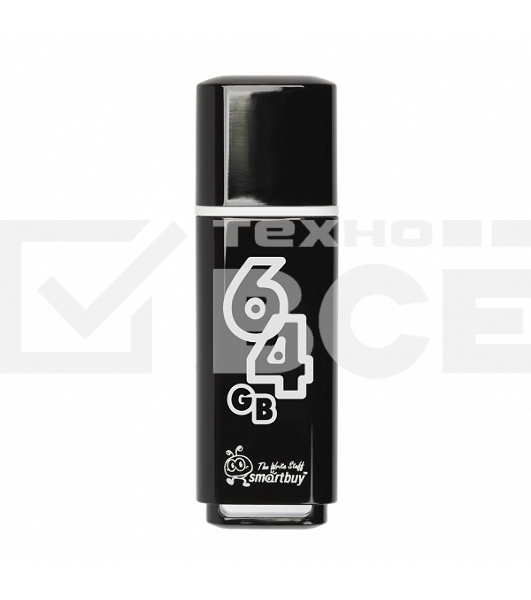 Флеш диск 64Gb USB Drive Smartbuy Glossy series Black (SB64GBGS-K)