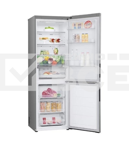 Холодильник LG GC-B459ANMW серебристый двухкамерный 234/110л морозилка снизу